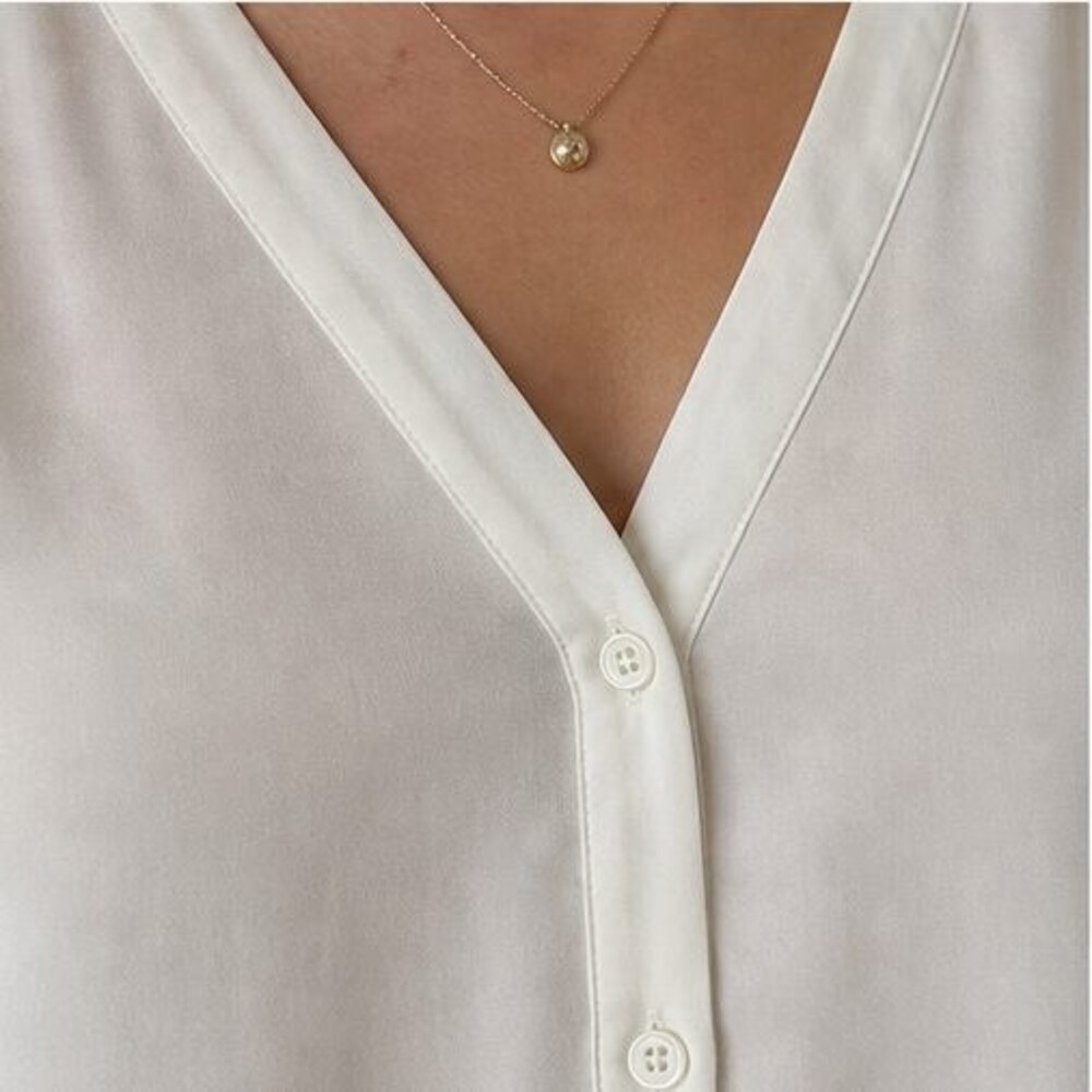 Ivory Button Blouse - Picture 4 of 6